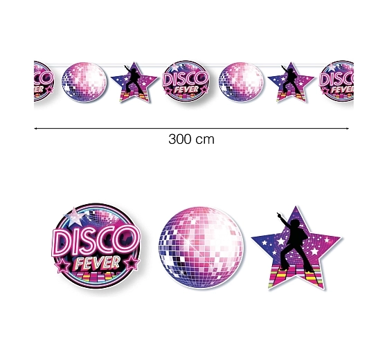 Girlanda Disco fever - horečka - 80. léta - 300 cm