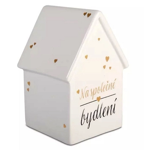 Keramická pokladnička svatba - domeček