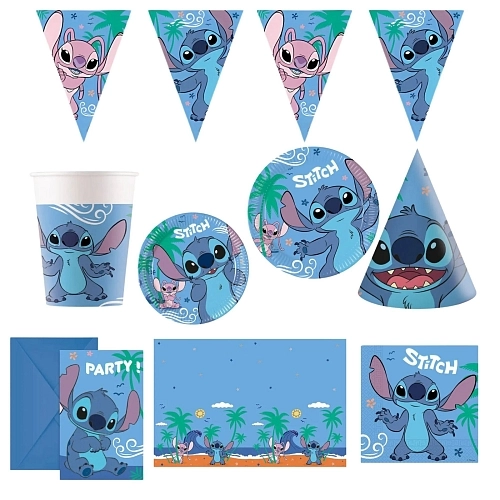 Dětská narozeninová sada Stitch a Angel - 10 osob