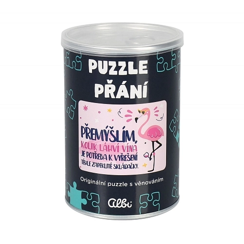 Přání puzzle s věnováním - plameňák