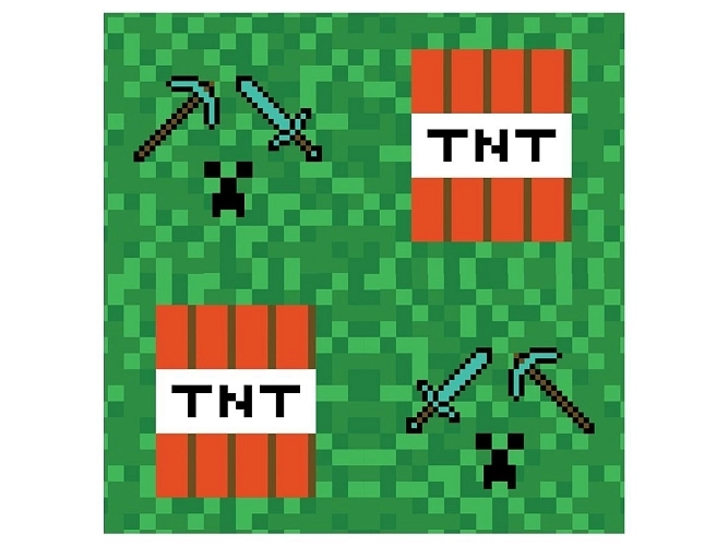 Papírové ubrousky Pixel - Minecraft - 33 x 33 cm - 20 ks