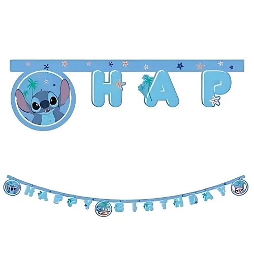 Girlanda Stitch a Angel - Happy Birthday - narozeniny - 200 cm