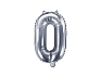 Balón foliový číslice STŘÍBRNÁ 35 cm - 0 ( NELZE PLNIT HELIEM )