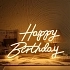 LED neon svíticí dekorace - Happy Birthday - narozeniny - teplá bílá