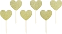 Zapichovátka do cupcaku - Zlaté srdíčka - Svatba / Valentýn - 6 ks