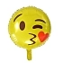 Balón foliový Smajlík - smile - Kiss - polibek - 45 cm