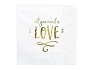 Ubrousky - Love - bílá - svatba - 33x33cm - 20 ks