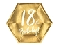 Papírové talíře 18 LET - zlaté - 20 cm - 6 ks