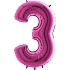 Balón foliový číslice RŮŽOVÁ - PINK 102 cm - 3